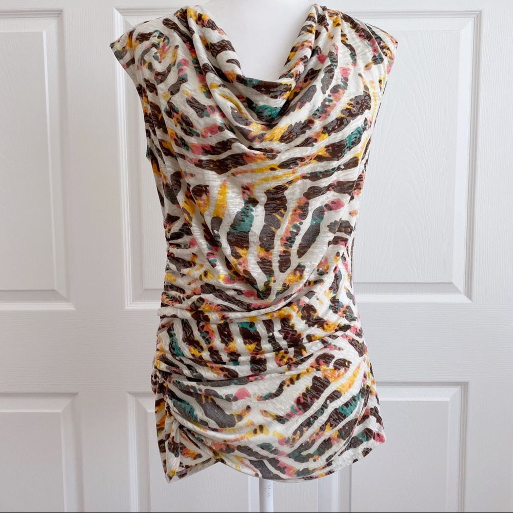 Vince Camuto Animal Print Cowl Neck Tank